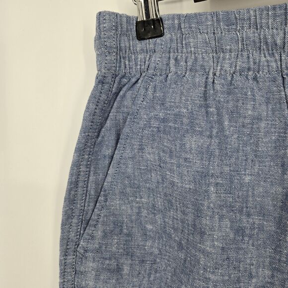 NWT J Crew Linen Blend Dock Short Teal White Mens Small - Picture 2 of 7